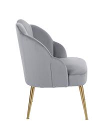 Fluwelen cocktailfauteuil Helle, Bekleding: fluweel (polyester), Poten: gepoedercoat metaal, Fluweel grijs, B 65 x D 65 cm