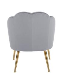 Fluwelen cocktailfauteuil Helle, Bekleding: fluweel (polyester), Poten: gepoedercoat metaal, Fluweel grijs, B 65 x D 65 cm