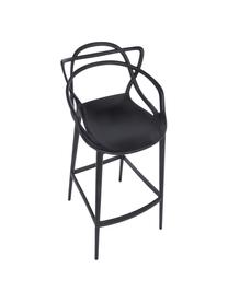 Krzesło barowe Masters, Polipropylen, Czarny, S 49 x W 109 cm