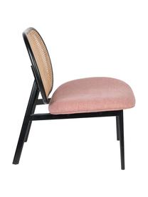 Loungefauteuil Spike met Weens vlechtwerk, Bekleding: polyester 100.000 cyclito, Poten: gepoedercoat metaal, Beige, roze, B 79 x D 70 cm