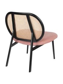 Loungefauteuil Spike met Weens vlechtwerk, Bekleding: polyester 100.000 cyclito, Poten: gepoedercoat metaal, Beige, roze, B 79 x D 70 cm