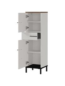 Midi badkamerkast Elisa, B 34 cm, Frame: spaanplaat, melamine geco, Beige, donker hout, B 34 x H 123 cm