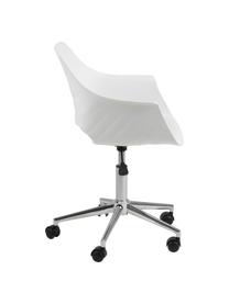 Sedia da ufficio girevole Ramona, Gambe: metallo cromato, Bianco, Larg. 57 x Prof. 53 cm