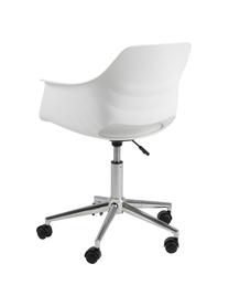 Sedia da ufficio girevole Ramona, Gambe: metallo cromato, Bianco, Larg. 57 x Prof. 53 cm