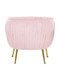 Fauteuil cocktail en velours rose pastel Cara, Velours rose pastel