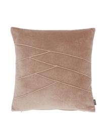 Coussin 45x45 velours Pintuck, Vieux rose