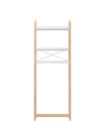 Badregal Bellwood mit Holz-Gestell, Gestell: Holz, Ablage: Metall, beschichtet, Weiss, Helles Holz, B 61 x H 170 cm