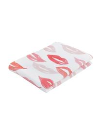 Serviette de plage légère design Pout, Blanc, rouge, rose