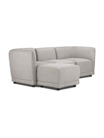 Modulares Ecksofa Ari in Grau, Bezug: 100% Polyester Der hochwe, Gestell: Massivholz, Sperrholz, Füße: Kunststoff, Webstoff Grau, B 228 x T 136 cm