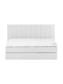 Letto Boxspring Premium Lacey, Materasso: a molle insacchettate a 7, Piedini: legno di faggio massiccio, Grigio chiaro, 200 x 200