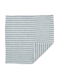 Serviettes de table pur lin Solami, 6 pièces, Bleu ciel, blanc