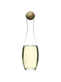 Carafe soufflée bouche avec bouchon en bois Eden, 1 L, Verre soufflé, bois, Transparent, bois de chêne, 1 L