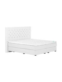 Letto boxspring premium Pheobe, Materasso: a molle insacchettate a 7, Piedini: legno di faggio massiccio, Grigio chiaro, 200 x 200