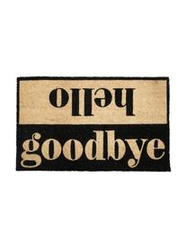Deurmat Hello/Goodbye, Onderzijde: PVC, Beige, zwart, 45 x 75 cm
