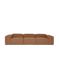 Modulares 4-Sitzer Sofa Dylan in Nougat, Bezug: 100% Polyester Der strapa, Gestell: Massives Kiefernholz, Spe, Braun, B 335 cm x T 113 cm