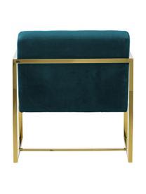 Fluwelen fauteuil Manhattan, Bekleding: fluweel (polyester), Frame: gecoat metaal, Fluweel petrol, B 70 x D 72 cm