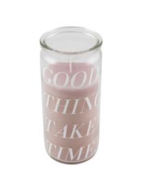 Kerze Good Things, Glas, Wachs, Transparent, Rosa, Ø 6 x H 14 cm