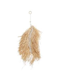 Wandobject Cuzco uit Raffia, Raffia, Beige, wit, B 38 x H 68 cm