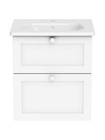 Lavabo con mobiletto con finitura opaca Rafaella, Maniglie: alluminio rivestito, Bianco, Larg. 60 x Alt. 67 cm