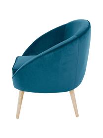 Sillón de terciopelo Safir, Tapizado: terciopelo de poliéster 5, Estructura: madera de caucho, Patas: madera de nogal, barnizad, Borreguillo blanco crema, An 75 x F 66 cm