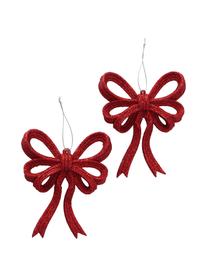 Set 2 ciondoli di Natale Yva, Rosso, Larg. 11 x Alt. 14 cm