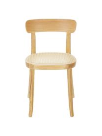 Holzstühle Richie mit Wiener Geflecht, 2 Stück, Sitzfläche: Rattan, Gestell: Eschenholz, massiv, Beige, Eschenholz, B 45 x H 75 cm