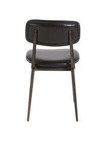 Krzesło ze sztucznej skóry Arthur, 2 szt., Stelaż: Ciemny, surowy metal, Tapicerka: poliuretan (sztuczna skór, Czarny, S 42 x G 44 cm