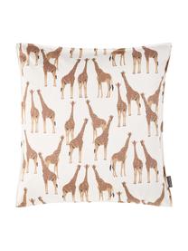 Poszewka na poduszkę Safari, 100% bawełna, Biały, brązowy, S 40 x D 40 cm