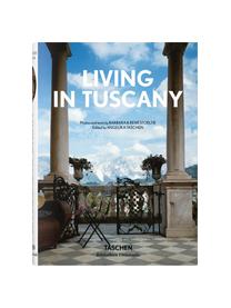 Ilustrovaná kniha Living in Tuscany, Papier, tvrdá väzba, Modrá, viacfarebná, Š 14 x D 20 cm