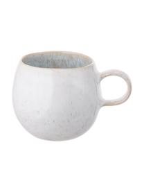 Tazza da tè dipinta a mano Areia 2 pz, Gres, Azzurro, bianco latteo, beige chiaro, Ø 9 x Alt. 10 cm