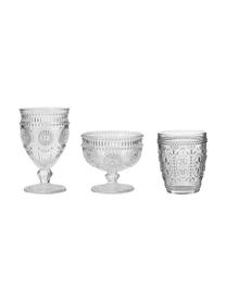 Weingläser Chambord mit gemustertem Relief, 6 Stück, Glas, Transparent, Ø 9 x H 14 cm, 250 ml