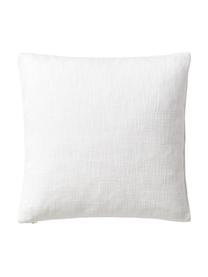 Copricusicno in cotone con cuciture decorative Terre, 70% cotone, 30% lino, Bianco, Larg. 45 x Lung. 45 cm