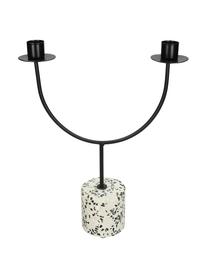 Candelabro Grinno, Terrazzo, metal, recubierto, Negro, blanco, An 23 x Al 31 cm