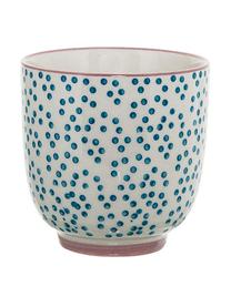 Mug peint à la main Patrizia, 3 élém., Grès cérame, Blanc, bleu, rouge, jaune, Ø 7 x haut. 7 cm, 180 ml