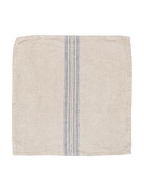 Servilletas de lino Jara, 6 uds., Beige, azul, An 43 x L 43 cm