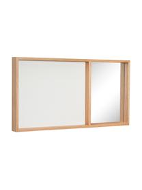 Pinnwand Combine met spiegel, Frame: eikenhoutfineer, FSC-gece, Lichtbruin, wit, B 80 x H 40 cm