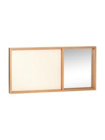 Pinnwand Combine met spiegel, Frame: eikenhoutfineer, FSC-gece, Lichtbruin, wit, B 80 x H 40 cm