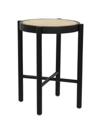 Hocker Retro mit Wiener Geflecht, Wiener Geflecht: Zuckerrohr, Schwarz, Ø 35 x H 50 cm