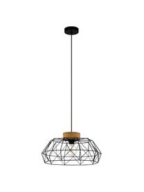 Lampa wisząca Padstow, Czarny, brązowy, Ø 46 x W 26 cm