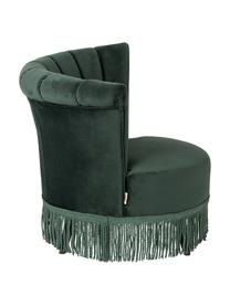 Fluwelen fauteuil Flair in donkergroen, Bekleding: polyester (fluweel), Poten: eikenhout, Fluweel donkergroen, 85 x 95 cm