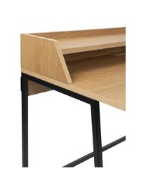 Escritorio de madera y metal Giorgio, Estructura: metal con pintura en polv, Madera, negro, An 120 x F 60 cm