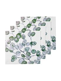 Serviettes Eucalyptus, 4 pièces, Blanc, vert, gris