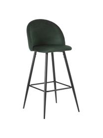 Sedia da bar Maxine, Rivestimento: 100% poliestere, Gambe: metallo rivestito, Verde scuro, nero, Larg. 48 x Alt. 102 cm