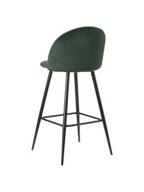 Sedia da bar Maxine, Rivestimento: 100% poliestere, Gambe: metallo rivestito, Verde scuro, nero, Larg. 48 x Alt. 102 cm