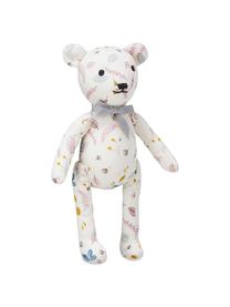 Knuffeldier Teddy van biokatoen, Bekleding: 100 % biokatoen, OCS-gece, Wit, rozetinten, geel, 14 x 28 cm