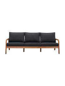 Garten-Lounge-Set Bergen aus Eukalyptusholz, 4-tlg., Gestell: Massives Euykalyptusholz,, Schwarz, Eukalyptusholz, B 212 x T 77 cm