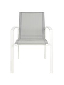 Sedia da giardino Atlantic, Struttura: alluminio verniciato a po, Seduta: textilene, Bianco, grigio chiaro, Larg. 60 x Prof. 66 cm