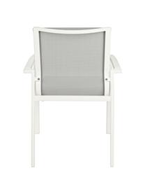 Krzesło ogrodowe z podłokietnikami Atlantic, Stelaż: aluminium malowane proszk, Biały, jasny szary, S 60 x G 66 cm