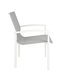 Sedia da giardino Atlantic, Struttura: alluminio verniciato a po, Seduta: textilene, Bianco, grigio chiaro, Larg. 60 x Prof. 66 cm