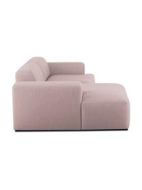 Ecksofa Melva (3-Sitzer) in Rosa, Bezug: Polyester Der hochwertige, Gestell: Massives Kiefernholz, Spa, Webstoff Rosa, B 240 x T 144 cm